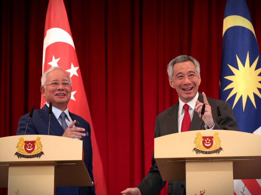 Prime Minister Lee Hsien Long and Malaysia's Prime Minister Najib Razak attended a joint press conference at the Istana. Photo: Jason Quah/TODAY
