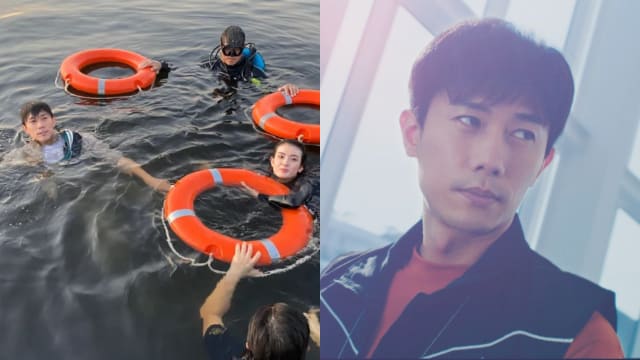 演肃毒人员挑战跳海戏　陈泂江：假发差点掉下来