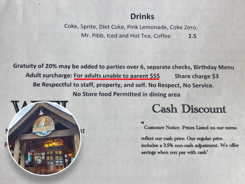 Us restaurant menu on sale