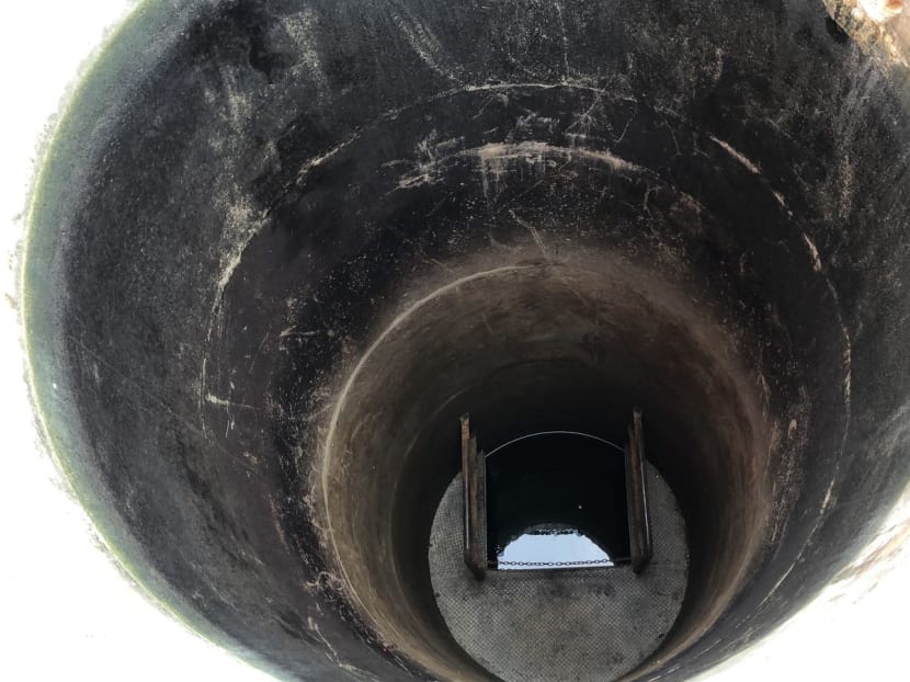 The pump well that Corporal Kok Yuen Chin drowned in is about 12 metres deep and its opening is 1.8 metres in diameter. At the time of the incident, the water level in the well was about 11 metres deep.