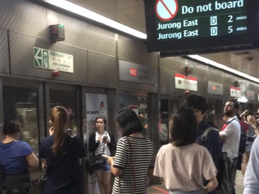 Crowds were seen on the Orchard MRT station on Friday evening. Photo: TODAY