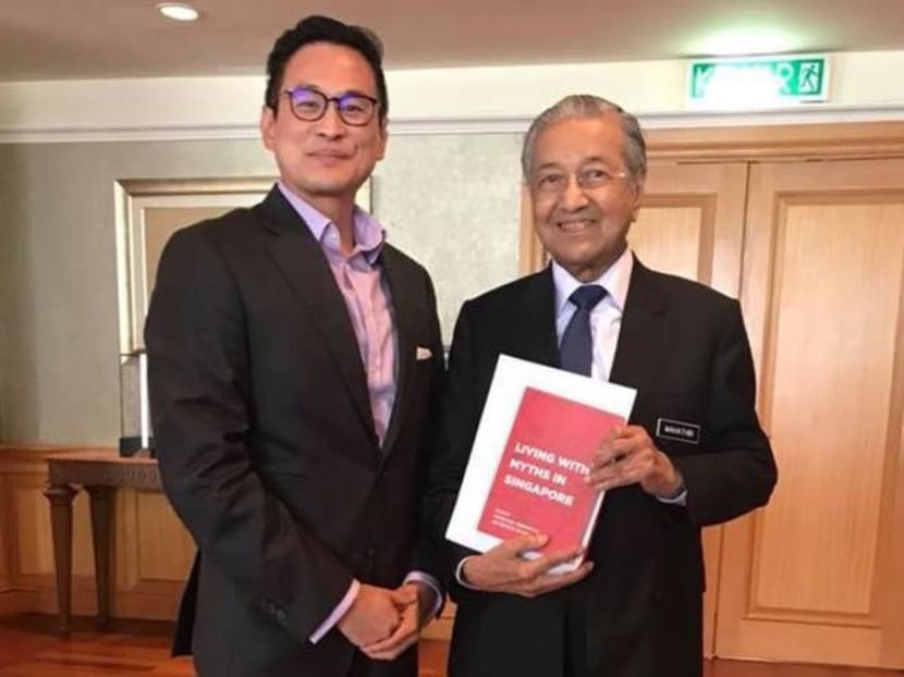 Dr Thum Ping Tjin with Malaysian prime minister Mahathir Mohamad in Putrajaya on Aug 30, 2018.