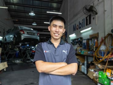 Mr Charles Lee at his family's car workshop, Autofriend, on Oct 30, 2023. 