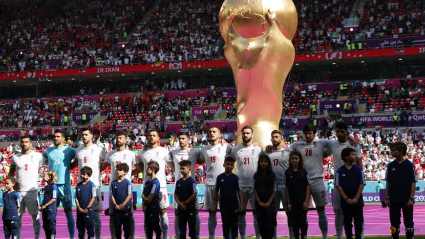 Iran players sing national anthem at World Cup match Iran players sing national anthem at World Cup match