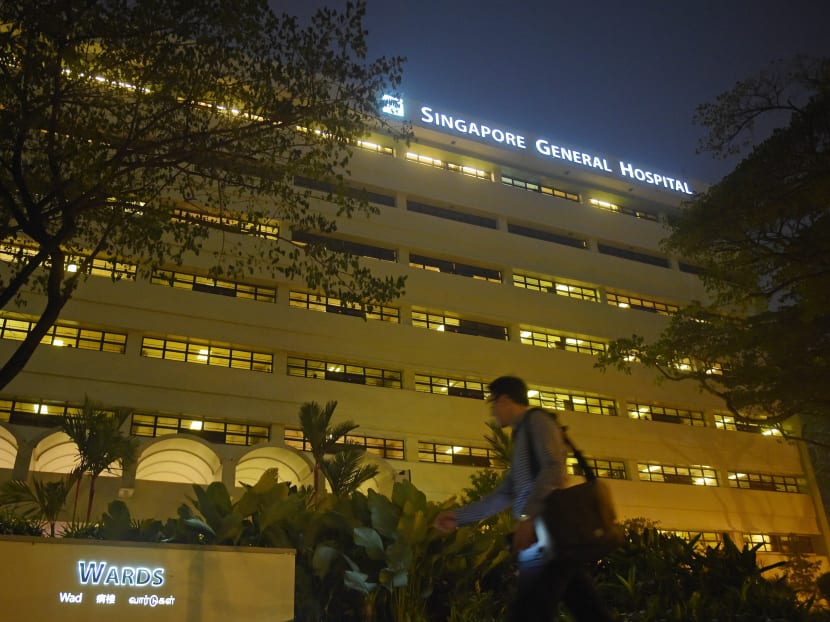 A man walks past a building at the Singapore General Hospital on Tuesday, Oct. 6, 2015 in Singapore. Photo: AP