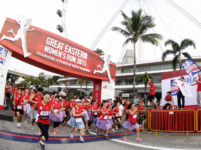 Participants at the start line of the Great Eastern Women's Run 2015. Photo courtesy of Great Eastern Women's Run