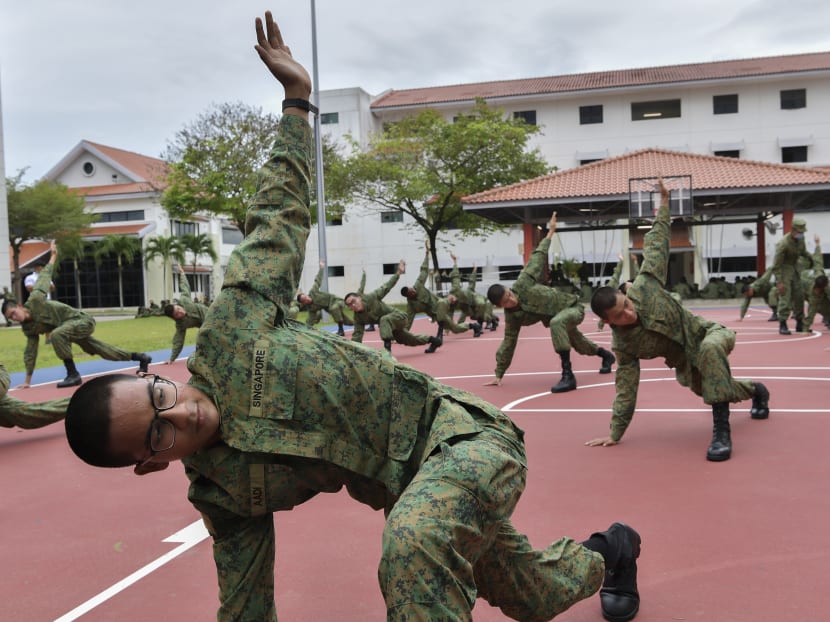 Soldiers doing “prehabilitation exercises”, or PX for short.