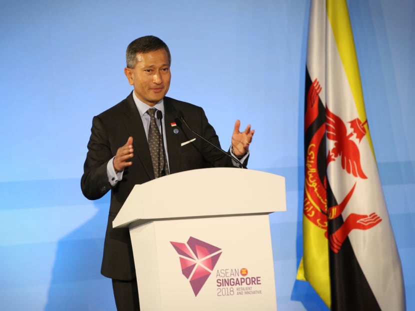 Dr Vivian Balakrishnan delivers his opening remarks during the Opening Ceremony of the 51st Asean Foreign Ministers’ Meeting and Related Meetings on Thursday, Aug 2, 2018.