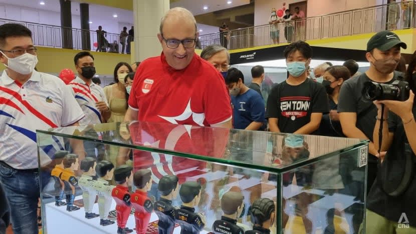 Transport Minister S Iswaran at an F1-themed community event at West Coast on Aug 27, 2022.