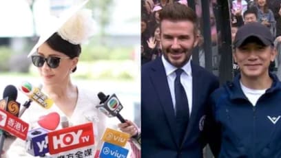 Tony Leung Didn’t Like Carina Lau Making Him Take Pic With David Beckham, Didn’t Expect Photo Op To Happen In Front Of 40,000 Football Fans