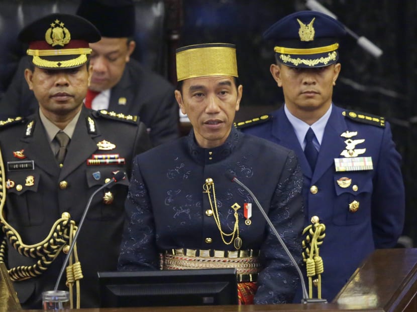 President Joko Widodo delivers his State of The Nation address ahead of Independence Day in Jakarta. Despite having the largest Muslim population in the world, Indonesia has a secular Constitution.  Photo: AP