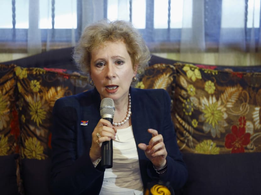 Russian ambassador to Malaysia Lyudmila Vorobyeva speaks to journalists during a news conference at the Russian embassy in Kuala Lumpur, July 22, 2014. Photo: Reuters