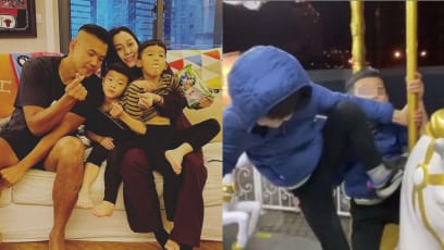 Blackie Chen Slammed For Allowing 6-Year-Old Twin Sons To Play Recklessly On Moving Carousel