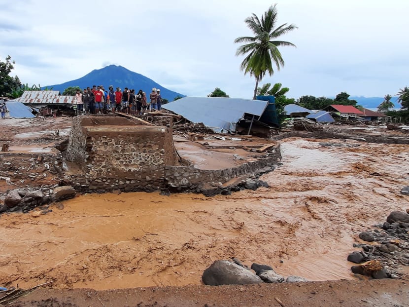 Damaged homes after a flash flood in Waiwerang village, East Flores, Indonesia on April 5, 2021.