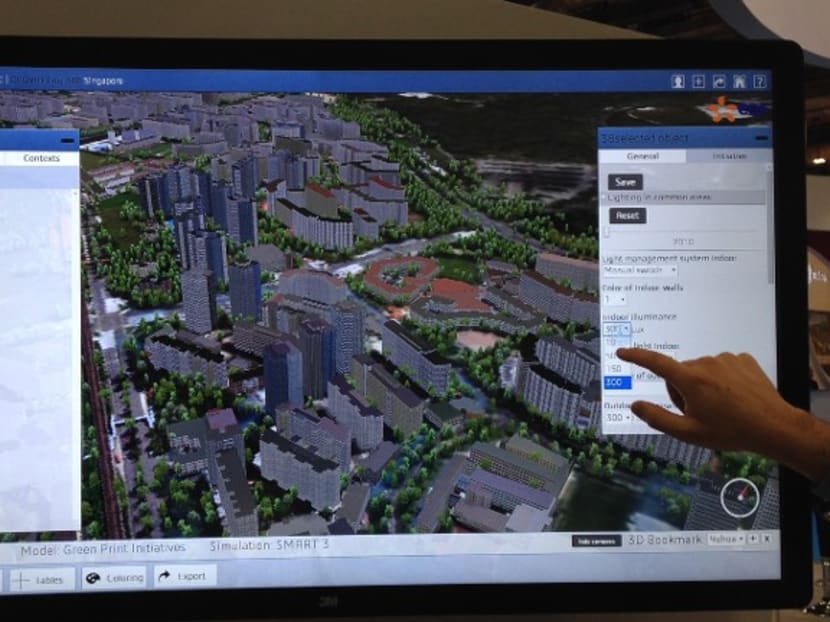 Prototype of the HDB town planning tool. Photo: Channel NewsAsia