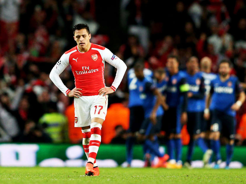 A dejected Alexis Sanchez after Arsenal lost 3-1 to Monaco on Wednesday. There was no excuse for the Gunners’ 

loss as their opponents were nothing special. Photo: Getty Images