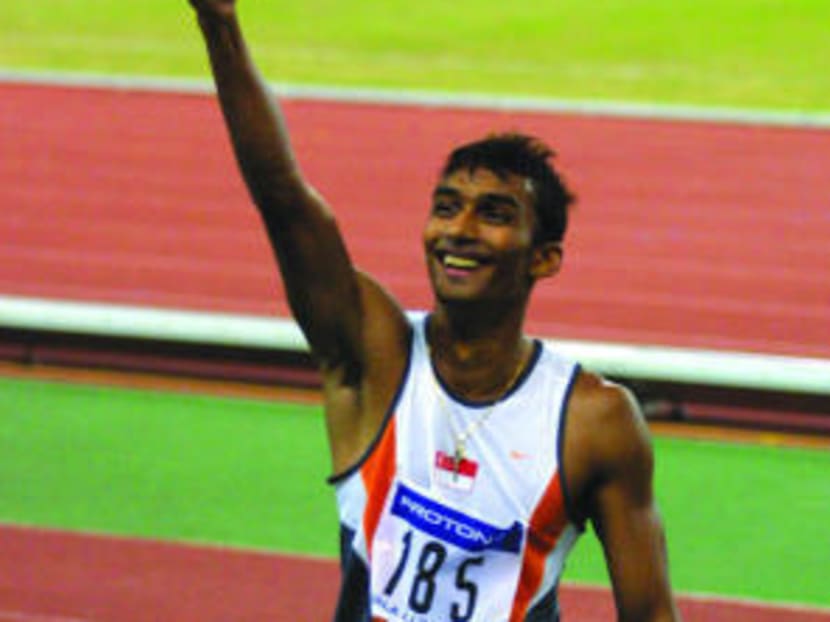 UK Shyam celebrating his silver medal victory at the 2001 SEA Games in Kuala Lumpur. TODAY FILE PHOTO
