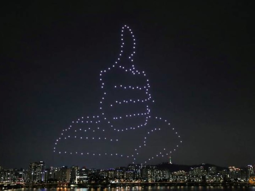 Hundreds of drones light up Seoul night sky with coronavirus advice Hundreds of drones light up Seoul night sky with coronavirus advice