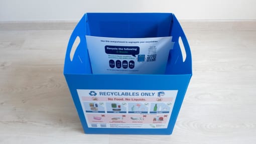 Free foldable recycling box for all residential households; nationwide collection from March 2023