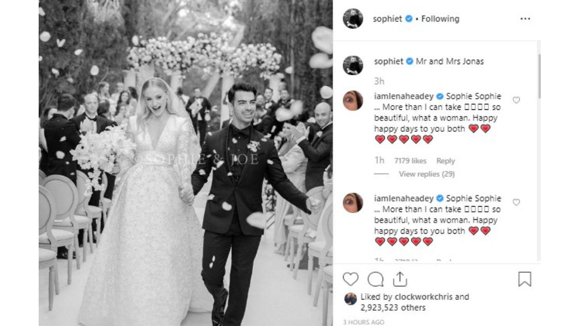Sophie Turner reveals her stunning wedding dress after marrying in France 