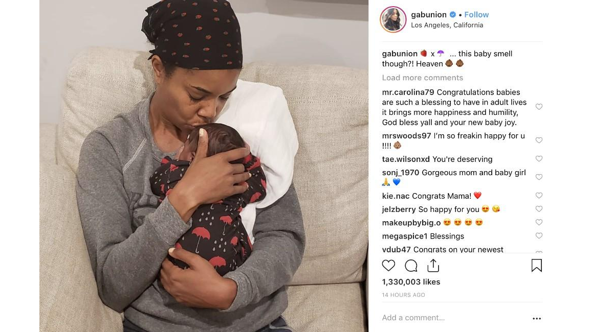 Gabrielle Union My baby smells heavenly 8 Days