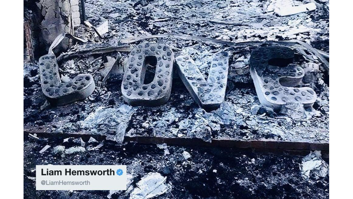 Liam Hemsworth shares picture of house remains 8days