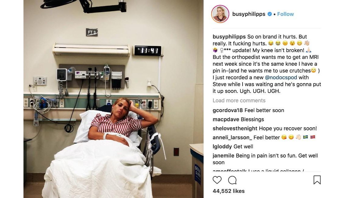 Busy Philipps rushed to hospital with knee injury 8days