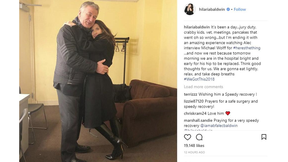 Alec Baldwin is doing well after hip replacement operation 8days