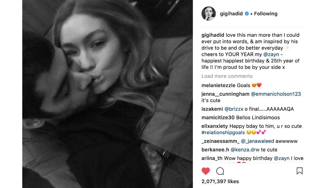 Gigi Hadid Praises Zayn Malik On His Birthday 8 Days 