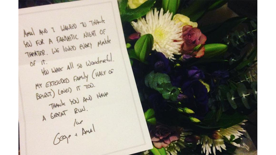 and Amal Clooney send flowers 8days