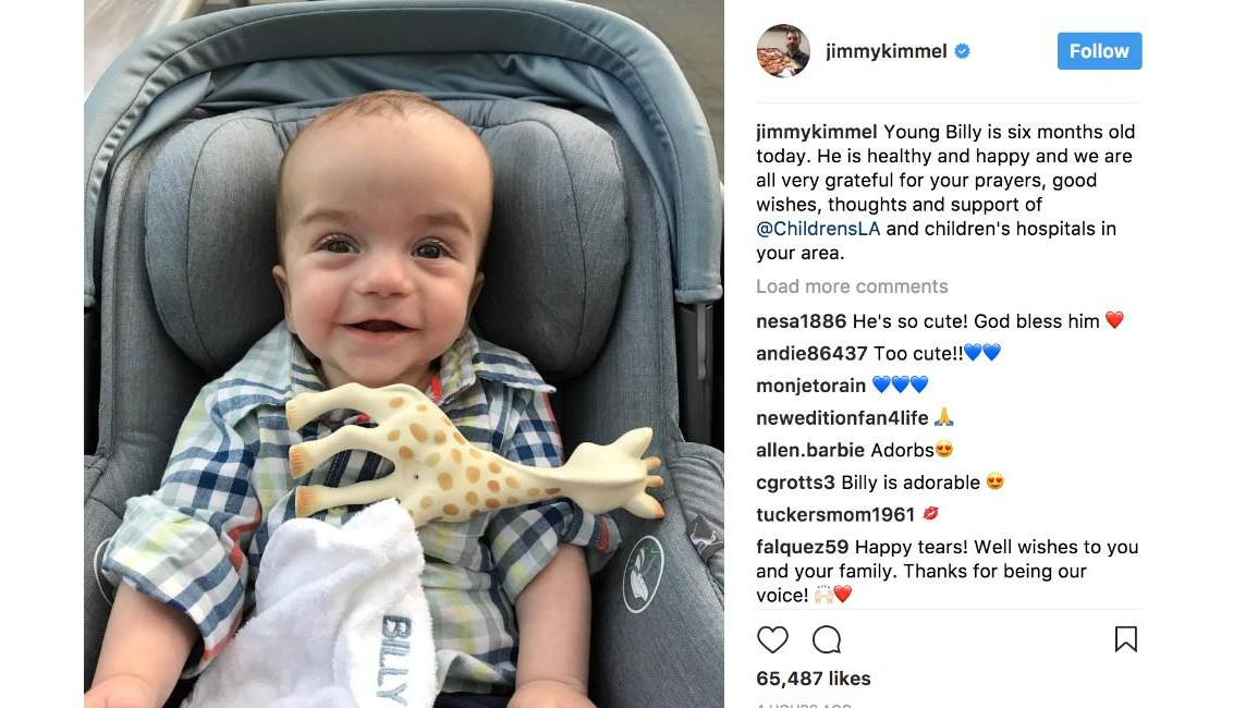 Jimmy Kimmels Son Happy And Healthy Following Surgery 8days 