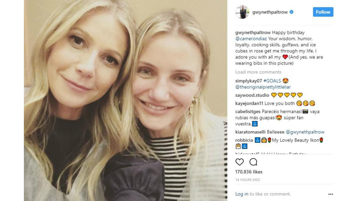Paltrow wishes Cameron Diaz a happy 45th 8days
