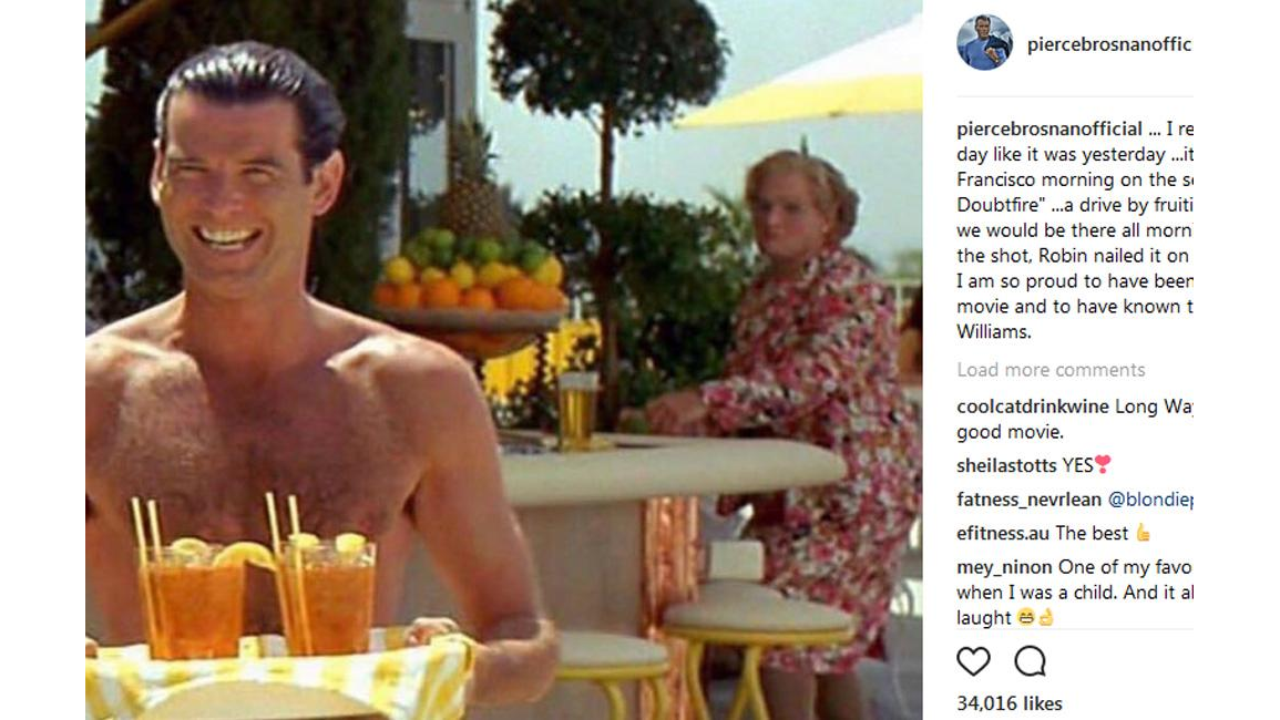 Pierce Brosnan pays tribute to the late Robin Williams 8days