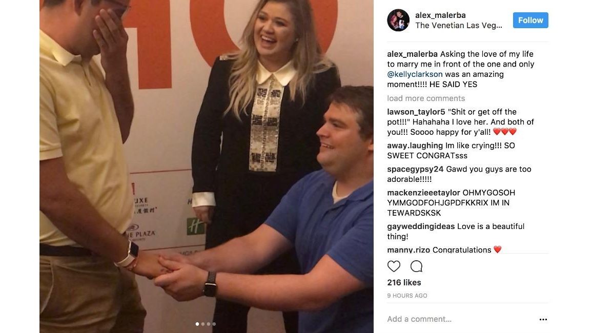 Kelly Clarkson helps couple get engaged 8days