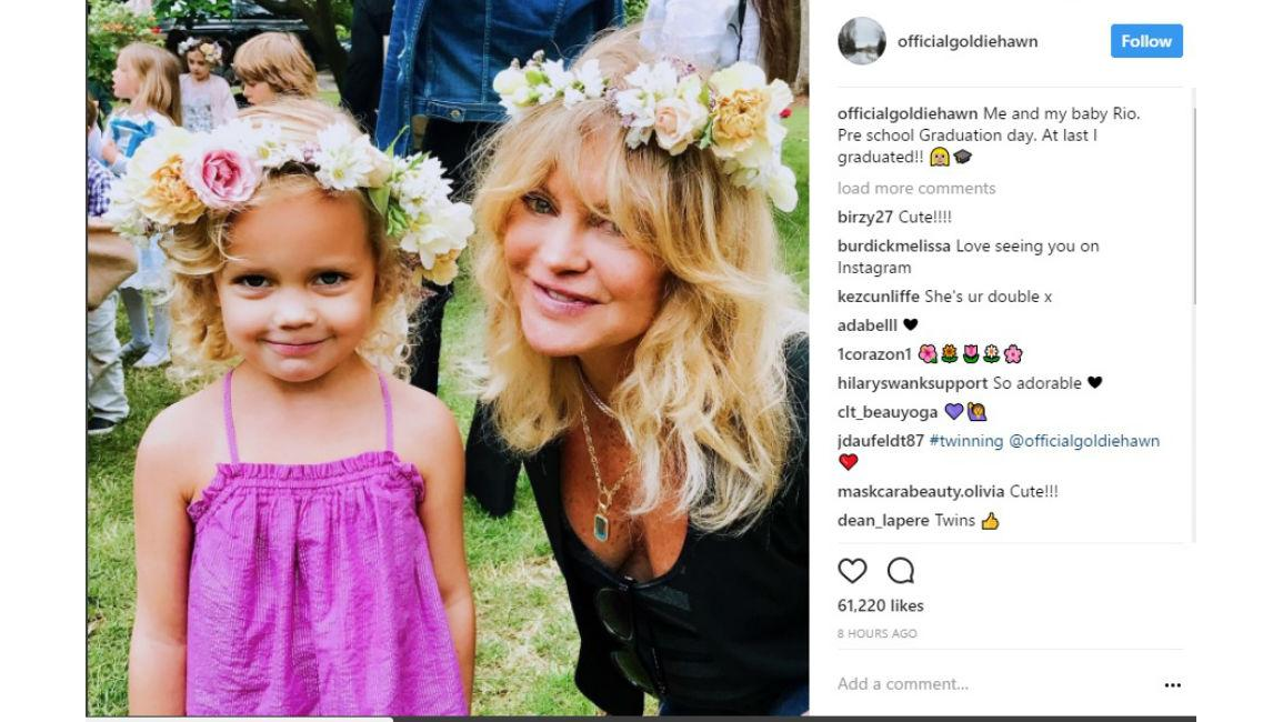 Goldie Hawn 'graduates' from preschool 8days