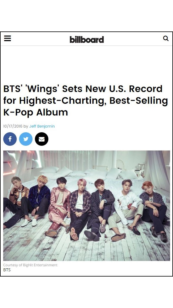 BTS′ ′Wings′ Sets New Record on ′Billboard′s Top 200 Albums Chart′ 8days