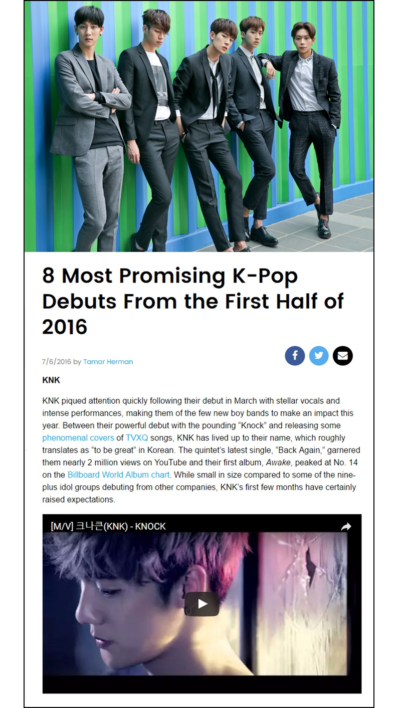 KNK Recognized By Billboard As A Top K Pop Artist 8days
