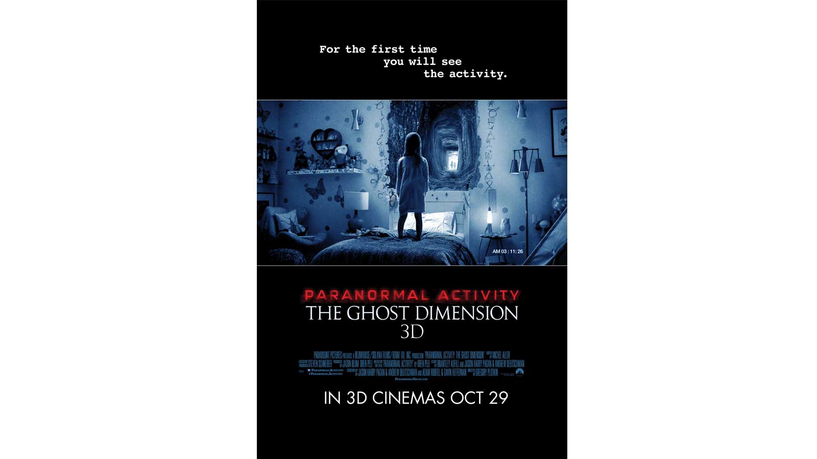 WIN 3D preview tickets to Paranormal Activity: The Ghost Dimension - 8days