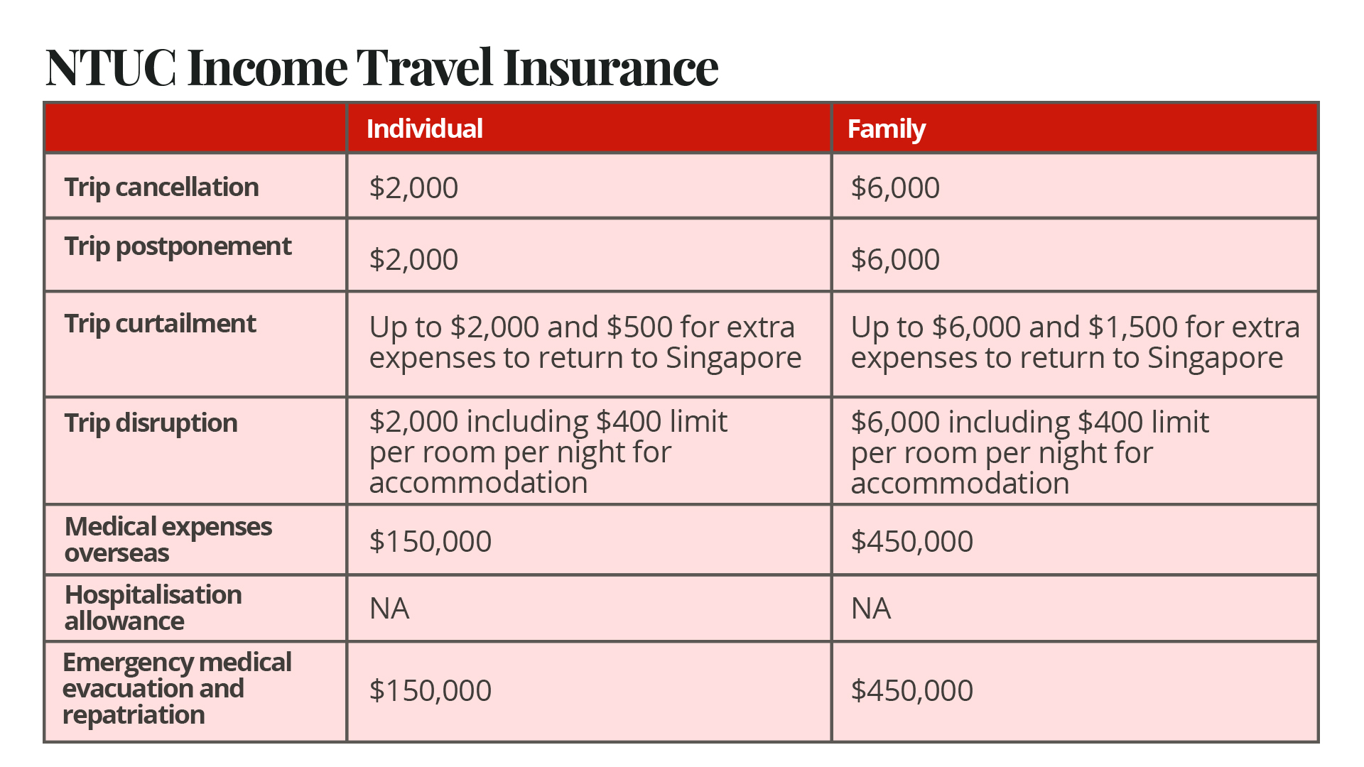 ntuc travel insurance annual