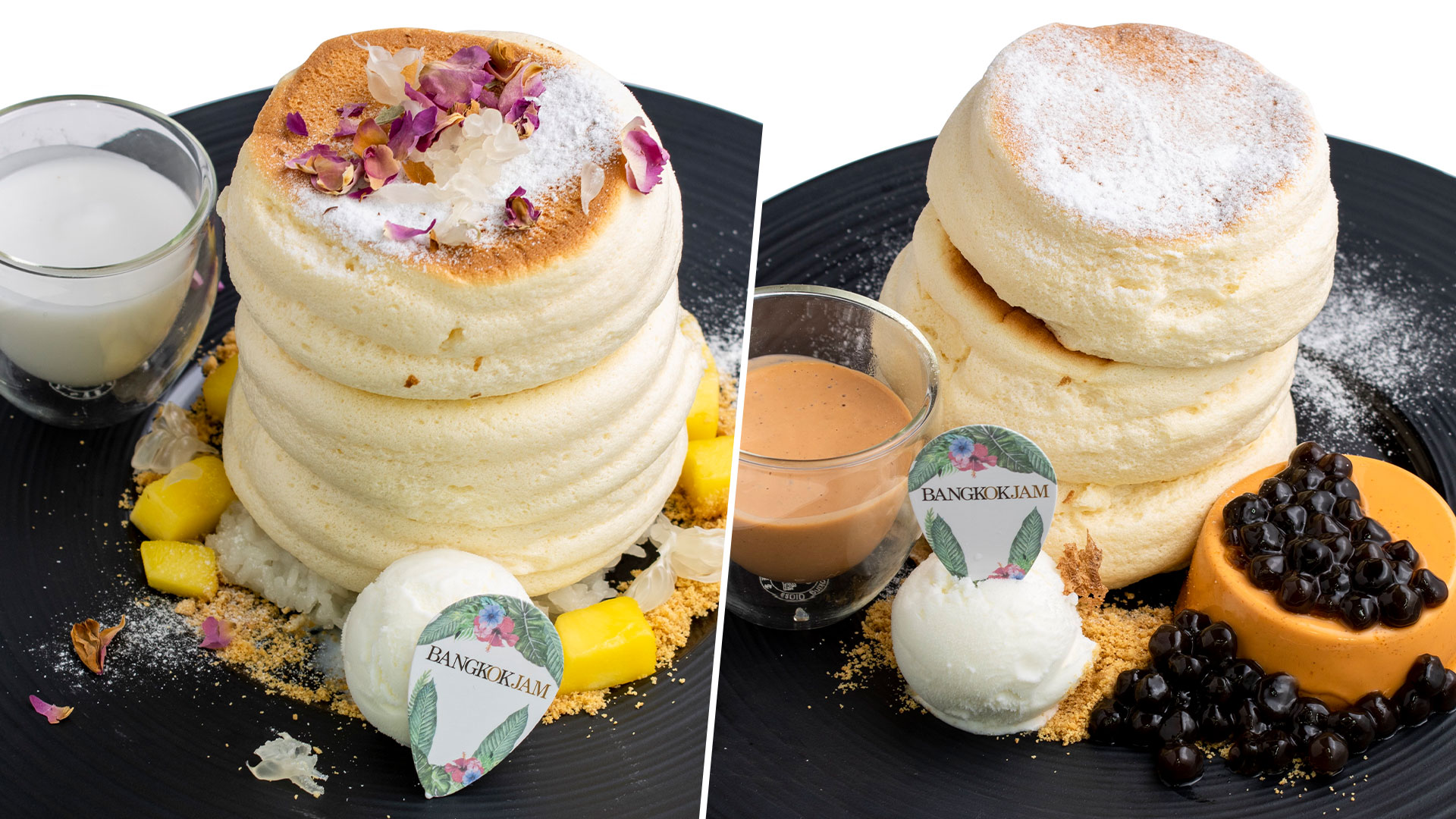 Fun New Soufflé Pancakes With Taiwanese Bubble Tea & Thai Milk Tea