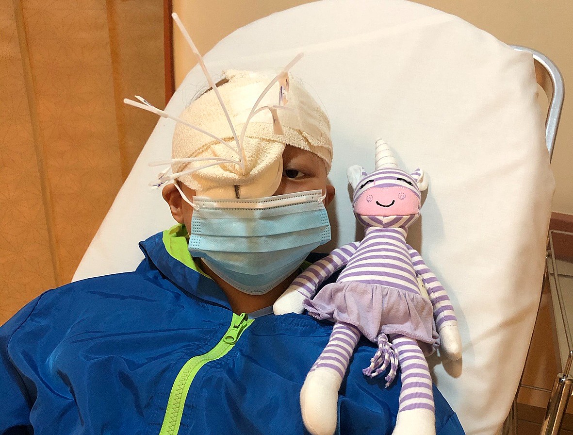 Interstitial brachytherapy was proposed for Kristal Yong (pictured) because its advantage of reducing complications to surrounding normal tissue is crucial in preserving the child’s sight. Photo courtesy of Lim Hwee Ping