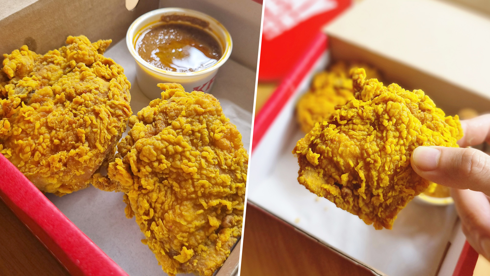 KFC’s New Satay Crunch Fried Chicken Taste Test Nice Or Not? 8days