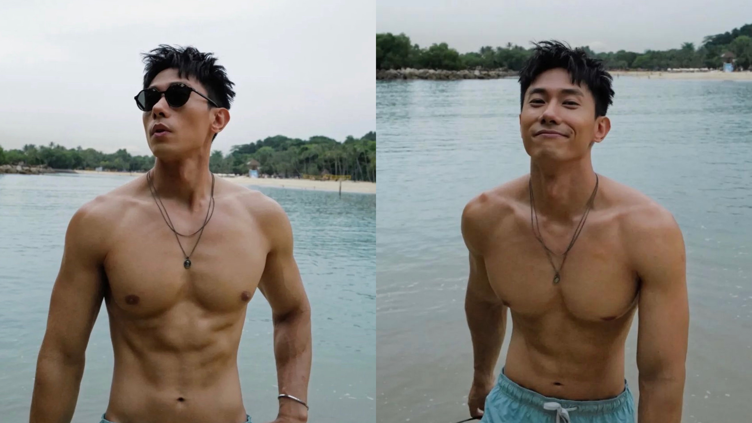 Desmond Tan Shares Shirtless Beach Pics; Showbiz Pals Go 