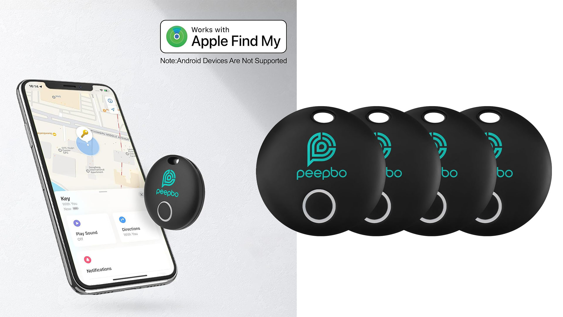  Chipolo ONE - 1 Pack - Key Finder, Bluetooth Tracker for Keys,  Bag, Item Finder. Free Premium Features. iOS and Android Compatible (Black)  : Electronics