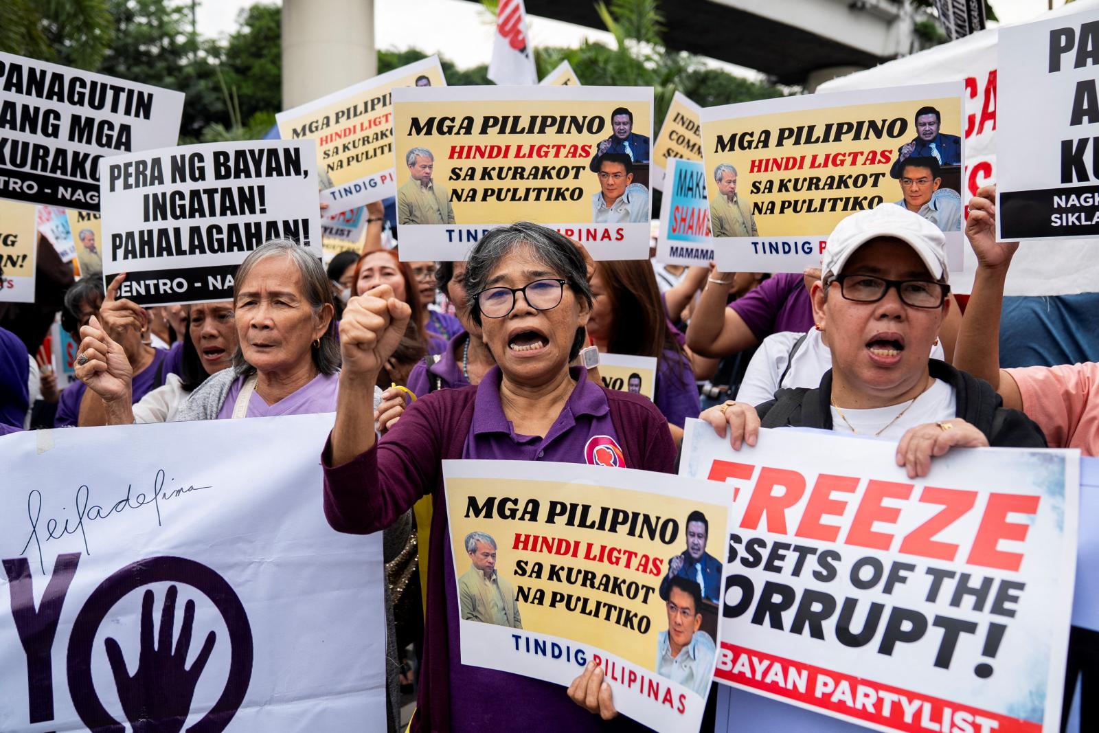 Philippines president says corruption scandal protests justified