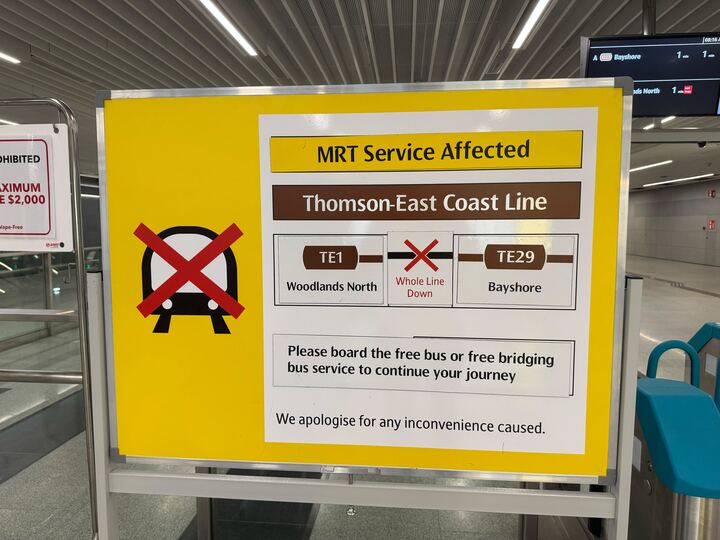 Signal fault causes two-hour disruption on Thomson-East Coast Line 