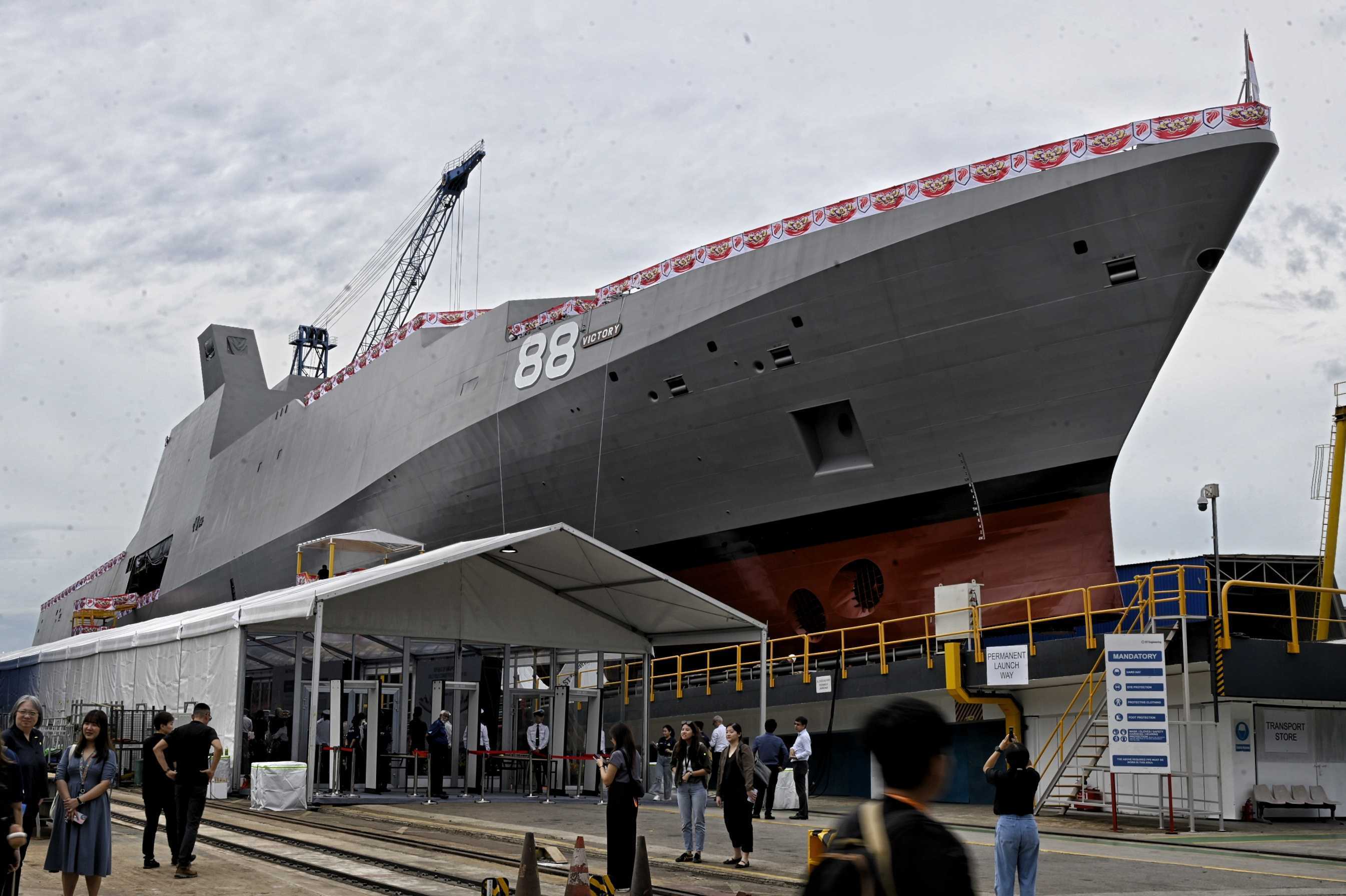 Singapore navy launches first of six 'motherships' for unmanned combat