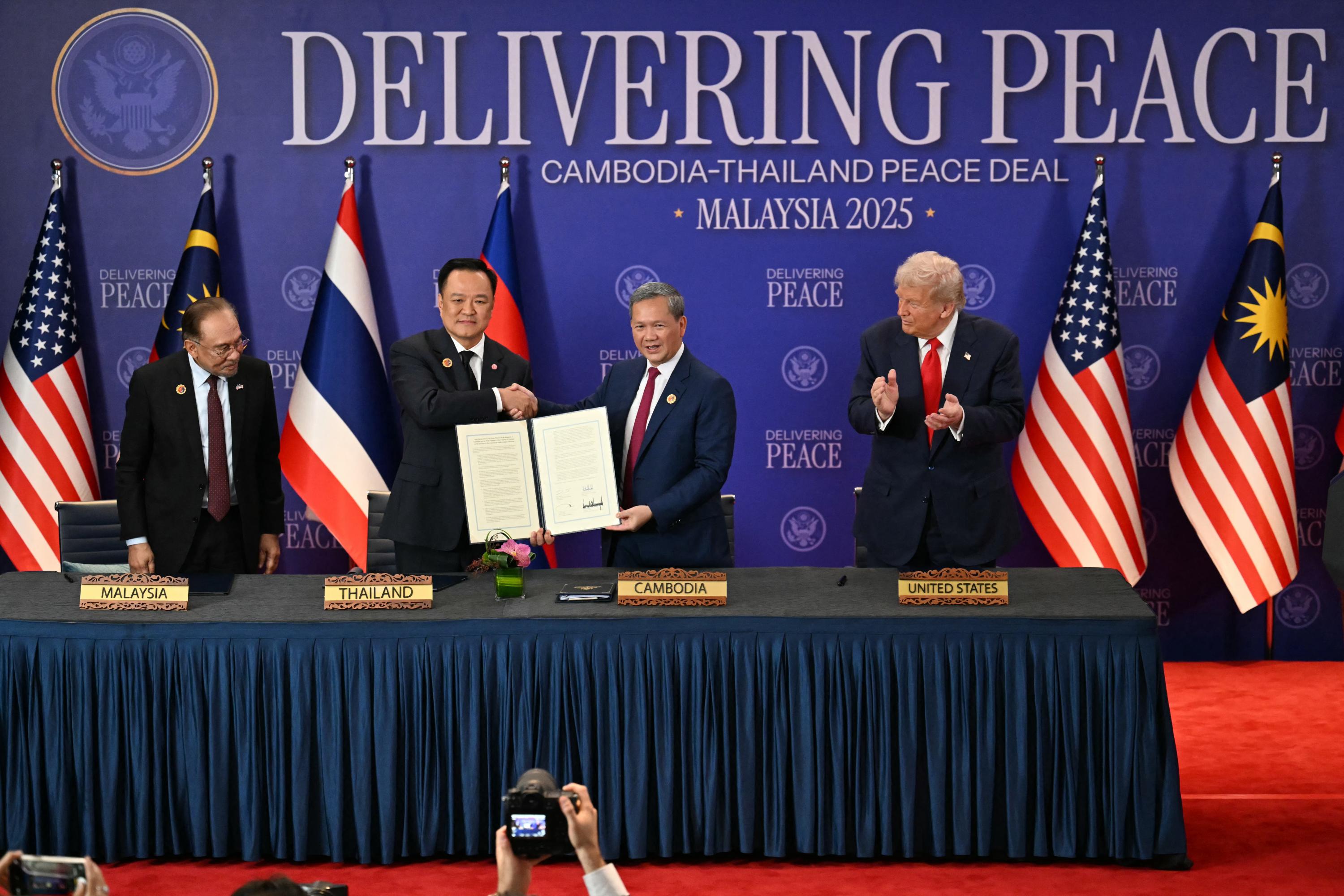 Thailand, Cambodia to cease all hostilities at disputed border in ‘peace deal’ signing witnessed by Trump Thailand, Cambodia to cease all hostilities at disputed border in ‘peace deal’ signing witnessed by Trump
