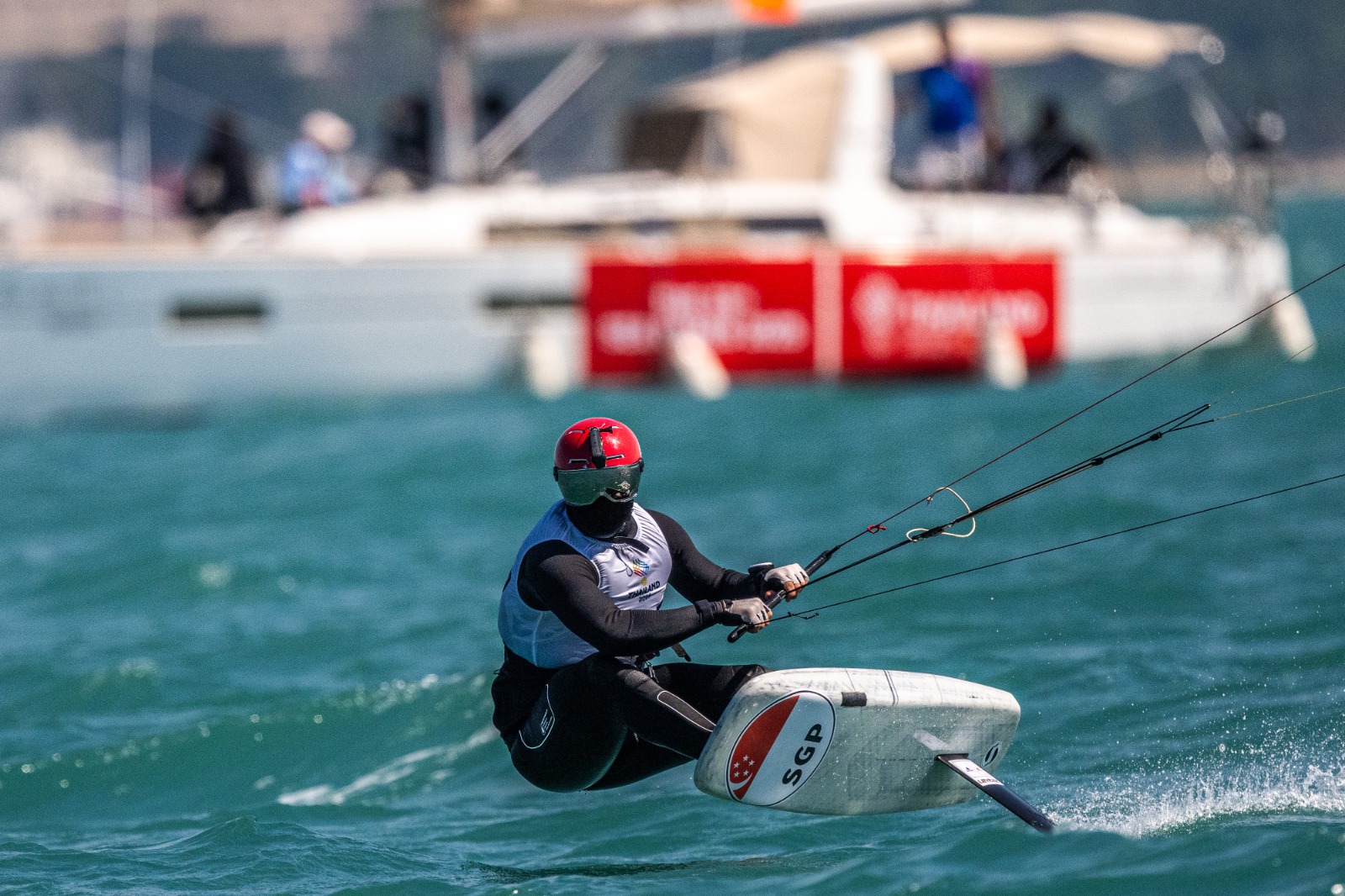 Singapore kitefoiler Max Maeder reclaims world championships title
