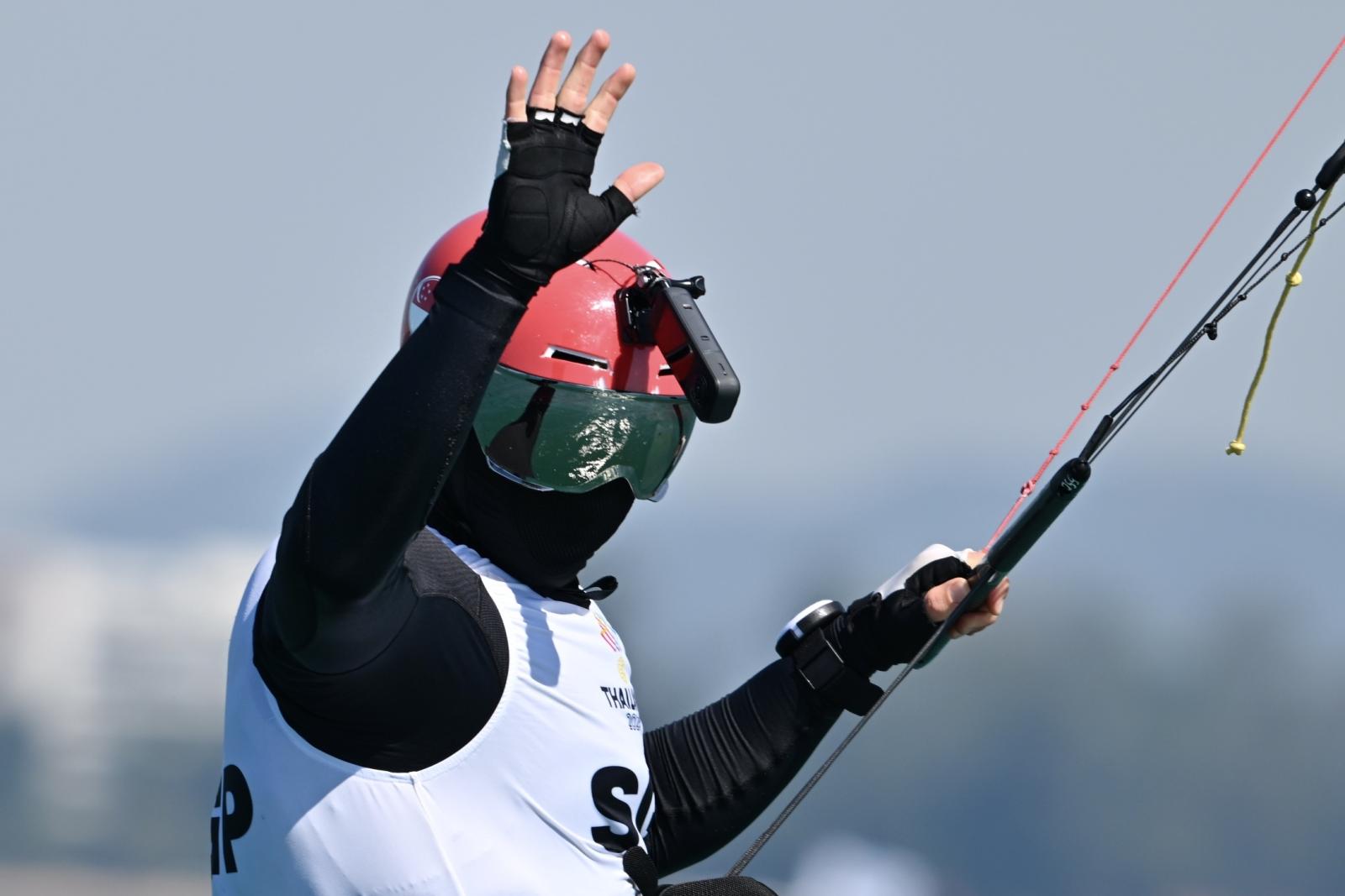 Singapore kitefoiler Max Maeder wins third consecutive European Championships open title